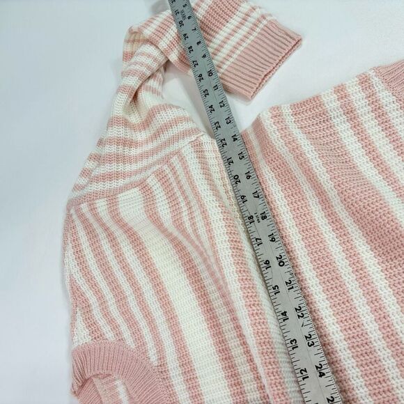 Wednesday's Girl Sweater Women 12 Pink Stripe LongSleeve Pullover NWT Fall Knit - Picture 3 of 9